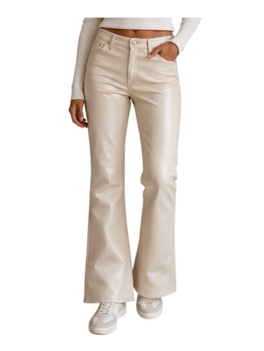 Hudson Barbara 🌼High-Rise Bootcut Leather Trouser Luxe Illusion Vegan Size 27